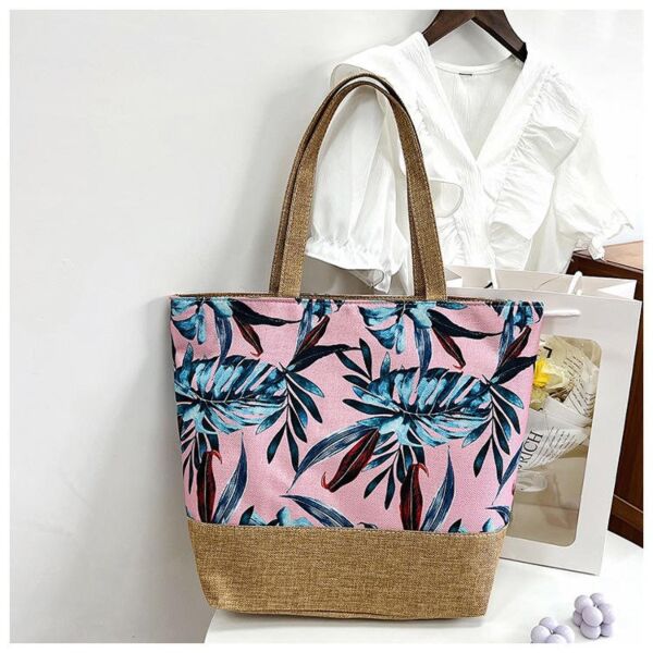 Pink Tropical Beach Tote Bag