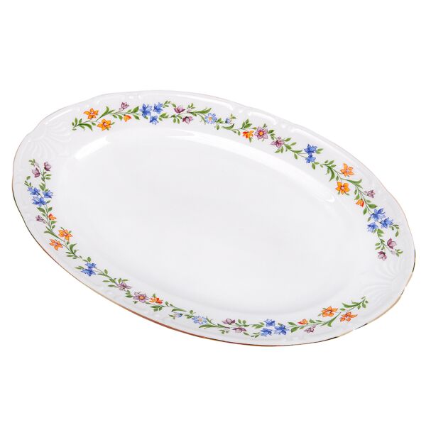 Provence Flowers Bohemian Porcelain Large Oval Serving Dish
