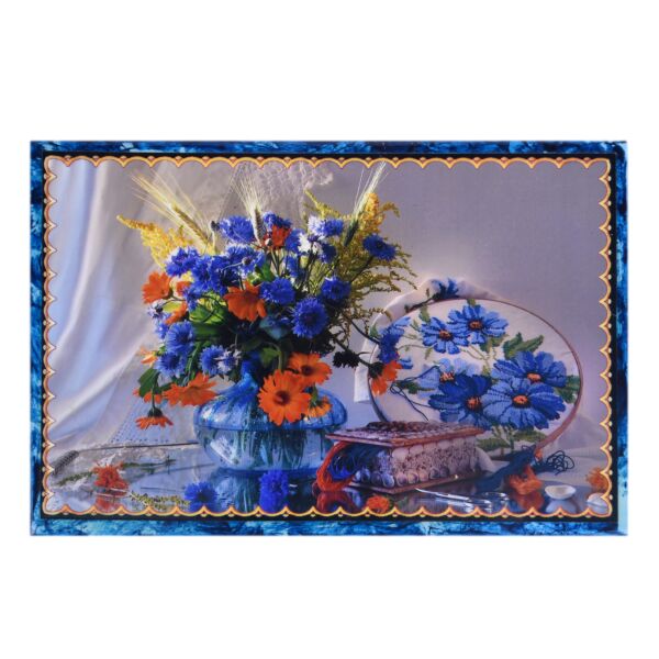 Wooden Jewelry Trinket Box Cornflowers