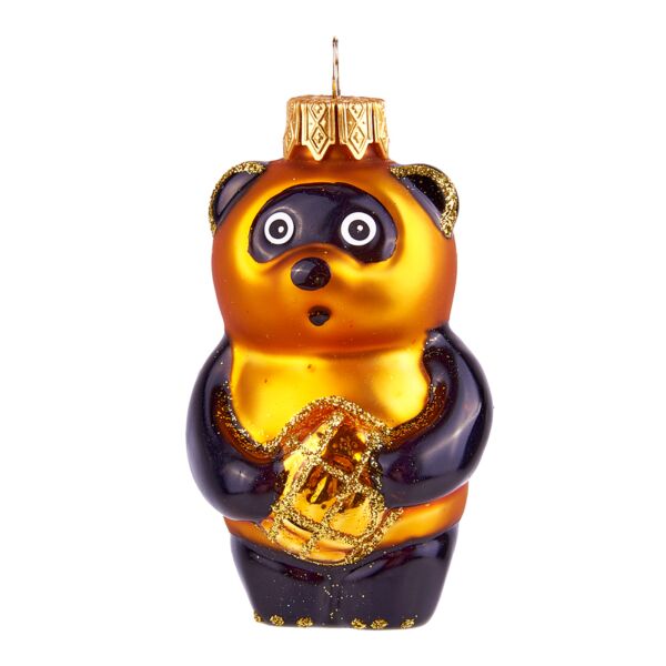 Pooh Glass Christmas Ornament
