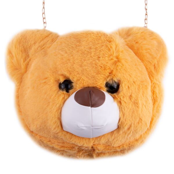 Yellow Faux Fur Teddy Bear Purse