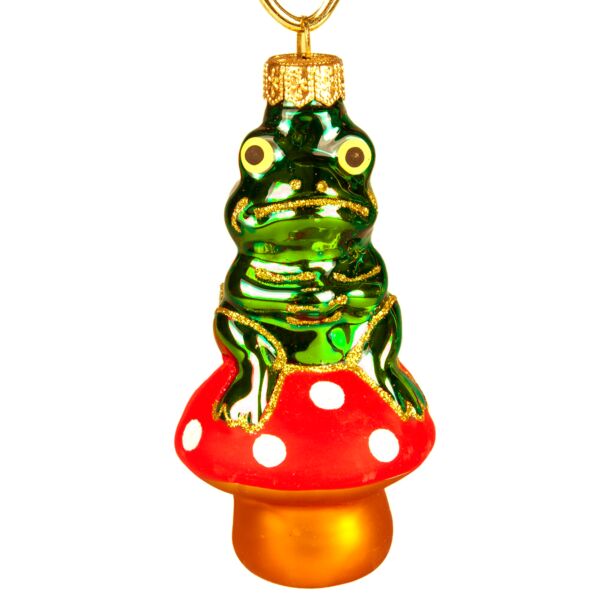 Frog on a Toadstool Christmas Ornament