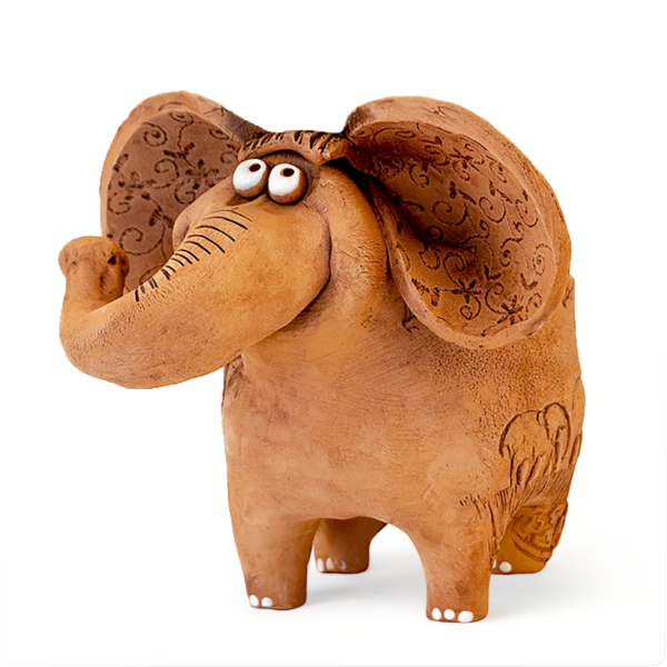 Lucky Elephant Handmade Ceramic Terracotta Flower Planter Pot 