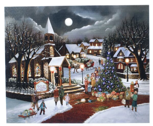 LED Light Up Painting Christmas Tree Carolers 