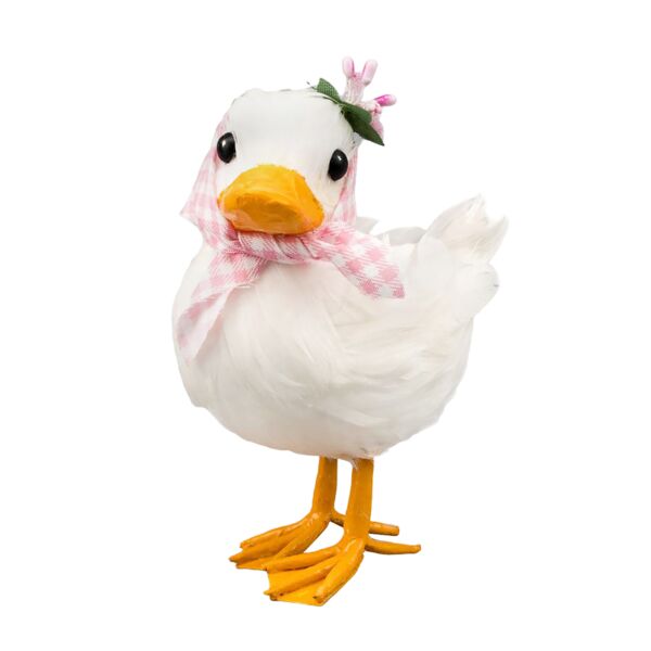 Natural Feathers White Duck Easter Decoration