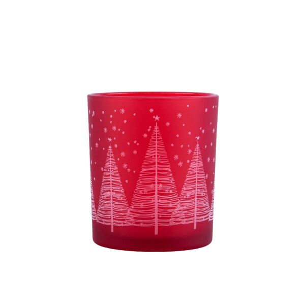 Winter Forest Small Candle Holder (color: red)
