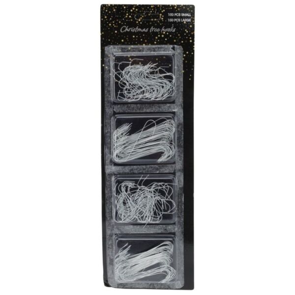 Christmas Ornament Hooks 300 pcs. (color: silver)