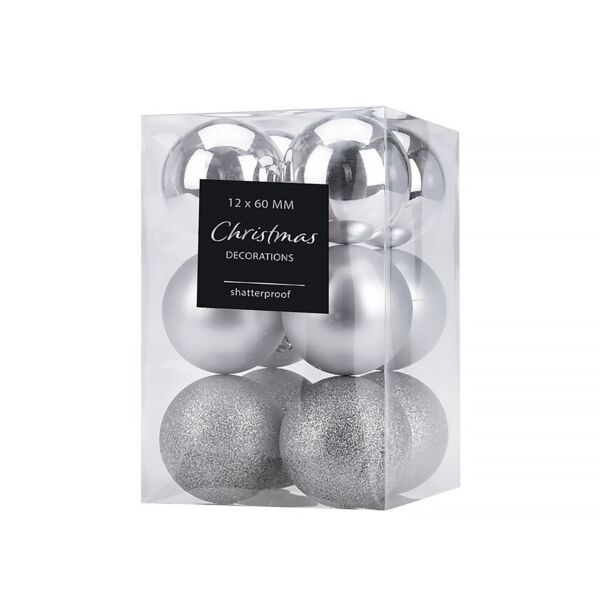 Christmas Tree Ornaments Set of 12 (color: silver)