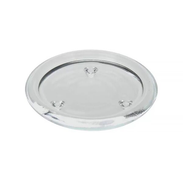 Clear Glass Round Plate Candle Holder (small)