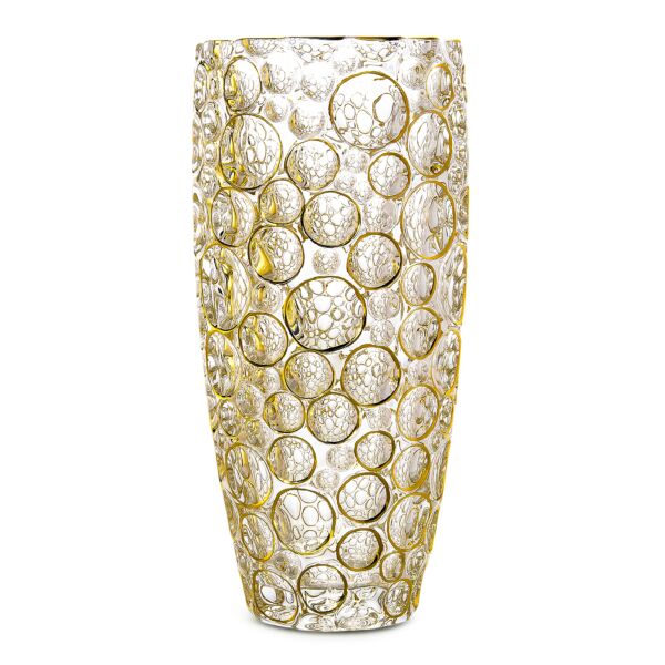 Lisboa Bohemian Bubbles Hand Painted Glass Flower Vase