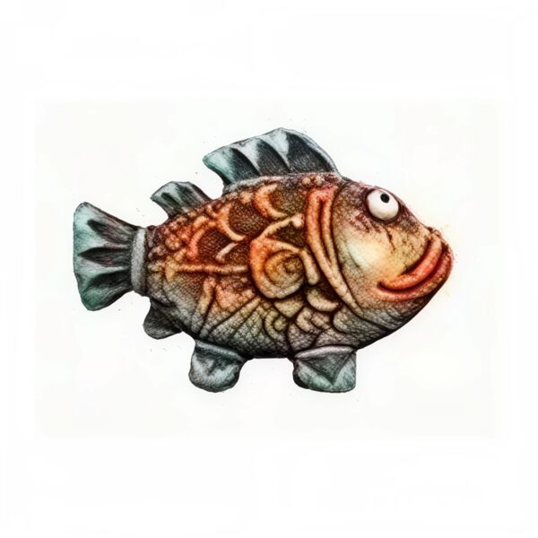 Stargazer Fish Handmade Ceramic Figurine