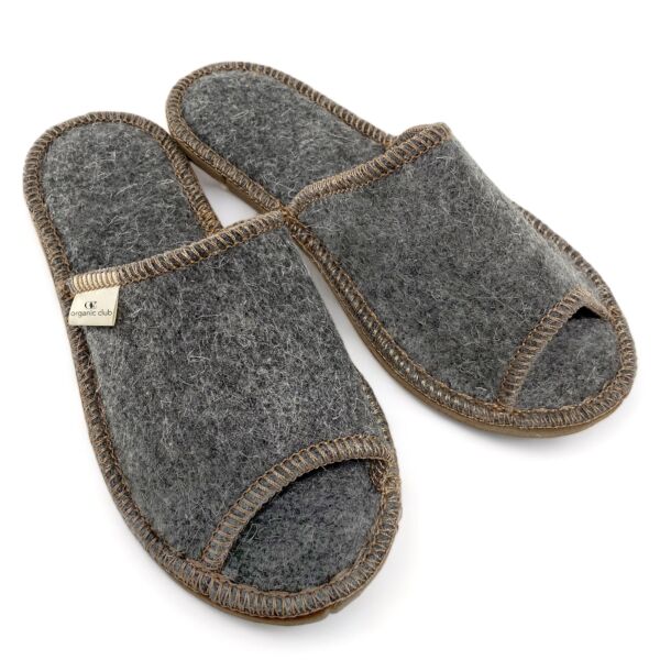 Optima Open Toe Women&#039;s Wool Slippers. Felt (gray)