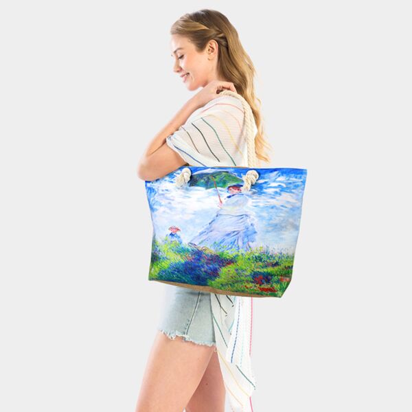 &quot;Woman with Parasol&quot; by C. Monet Print Tote Bag