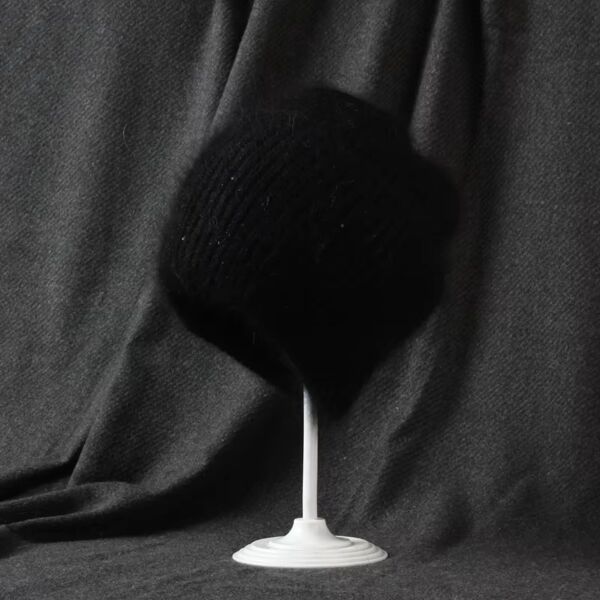Angora Wool Hat With Sequins Black