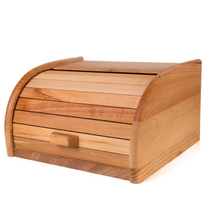 Classic Curved Wooden Bread Box (small)