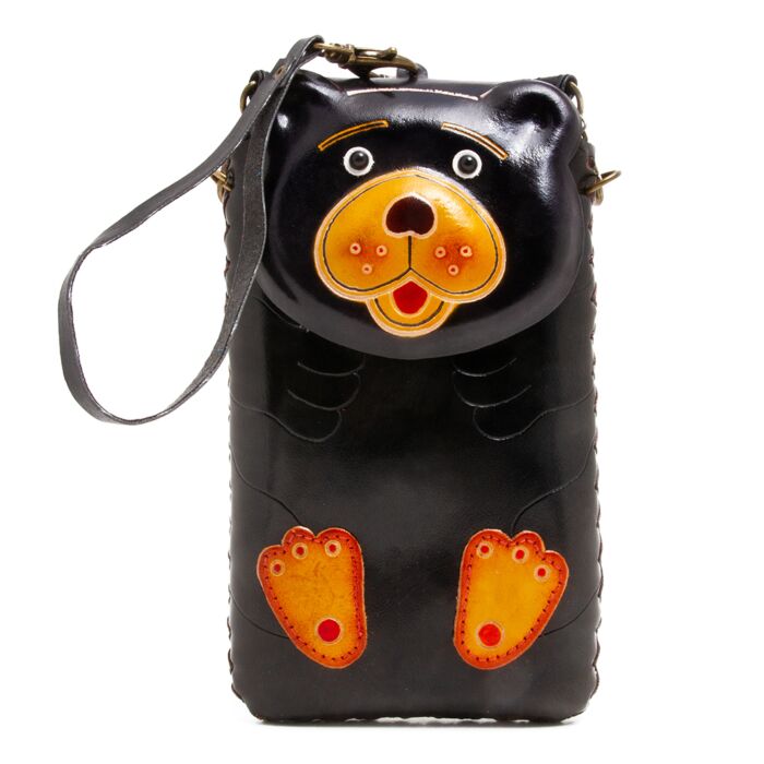 Bear totem medicine bag, small leather pouch