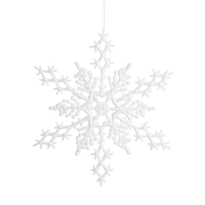 Christmas White Snowflakes Set of 6 6.5
