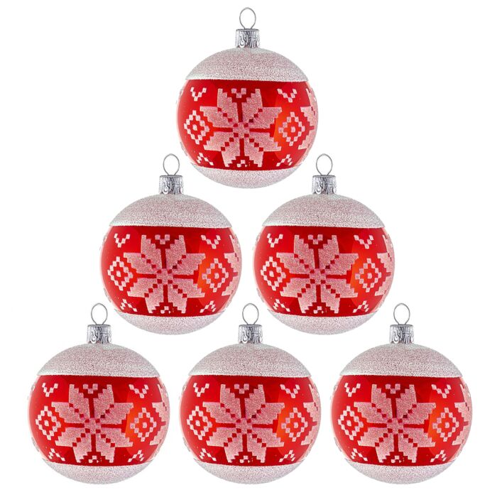 22 a traditional Nordic Christmas tree with white, red and silver ornaments  and c…