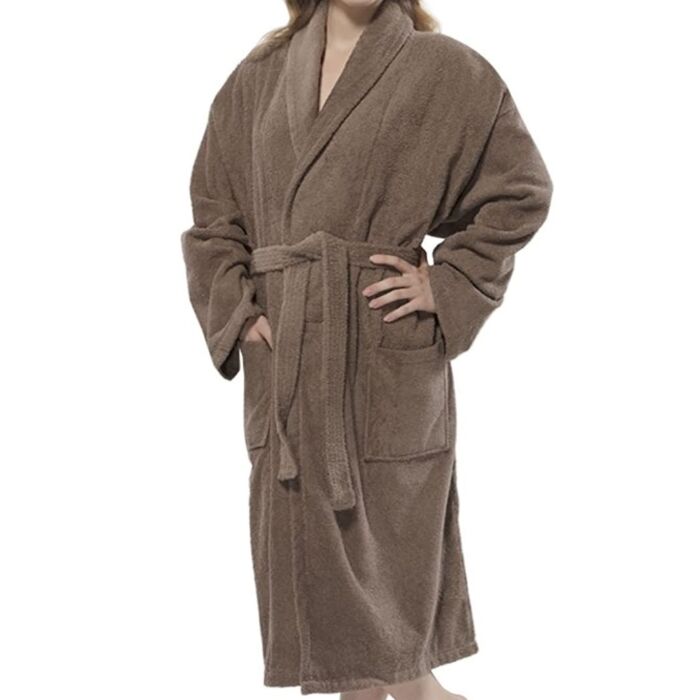 Brown Cotton Shawcollar Bathrobe