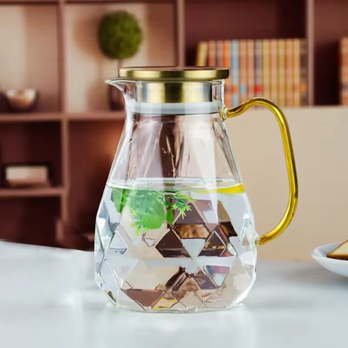 Glass Pitcher with Lid and Handle