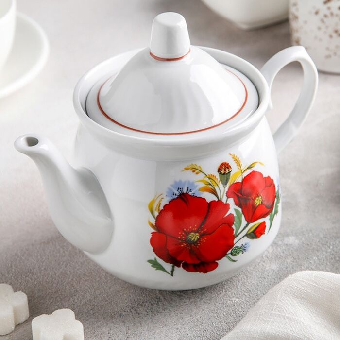 Jove Porcelain Red Teapot – Glenbrook Farms Herbs and Such