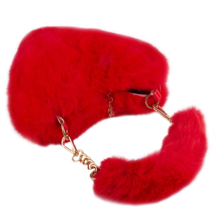Metal Ring Handle Faux Fur Bag – US Jewelry House