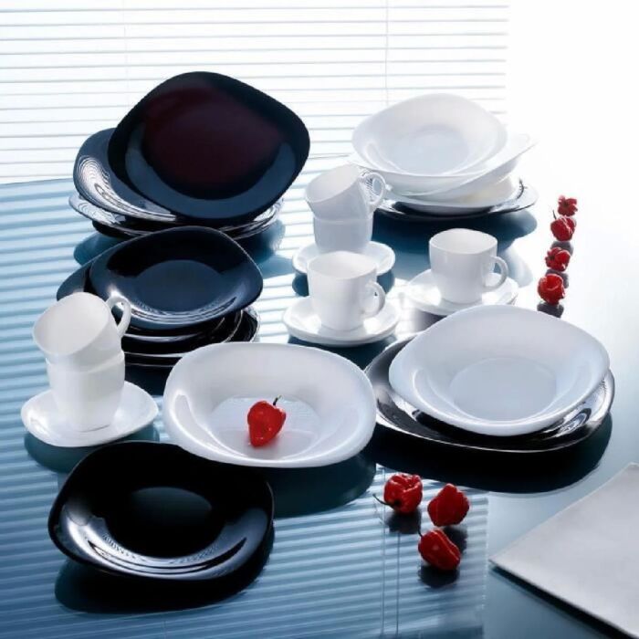 Luminarc Carine Black and White Dinnerware Set 30 Pieces for 6 Persons