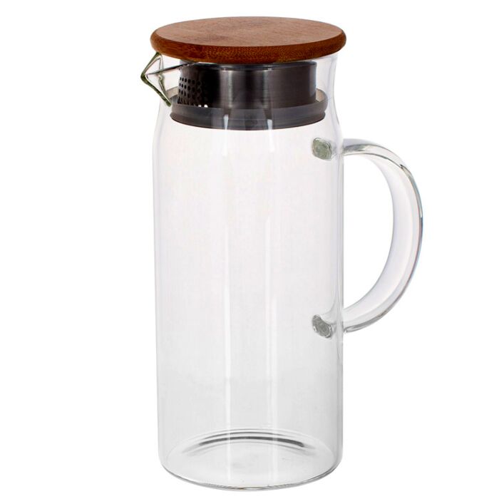 Glass Pitcher with Bamboo Lid