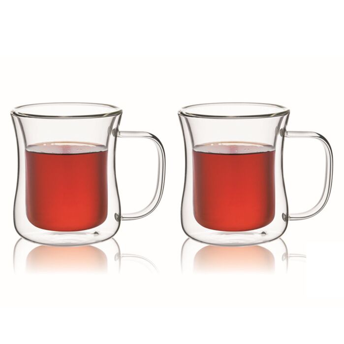 Double Wall Thermo Glass Mugs Set of 2