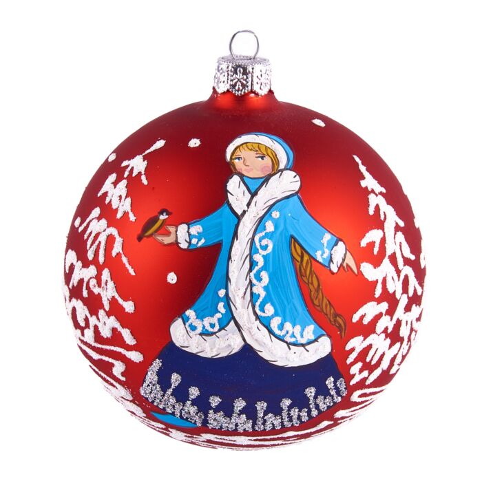 Snow Maiden Glass Christmas Tree Ornament