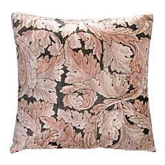 Golden Leaves Velvet Embroidered Square Decorative Pillow