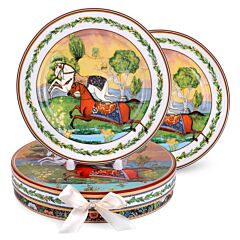 Running Horse New Bone China Dessert Plate Set of 2 in Gift Box