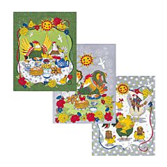 Maslenitsa Pancake Week Cotton Kitchen Towel Set of 3 