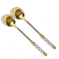 Cobalt Net Dessert Teaspoon in Gift box Set of 2