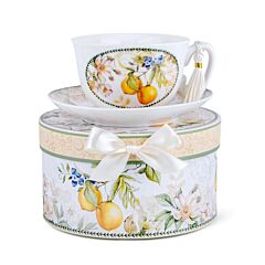 Lemon New Bone China Cup and Saucer Set in Gift Box