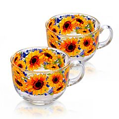 Sunflowers Glass Mug Set of 2