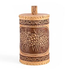 Pinecones Birch Bark Wood Container