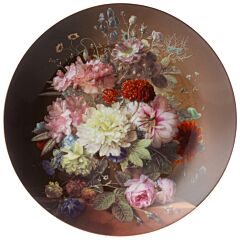 Porcelain Decorative Wall Plate Velvet Bloom Bouquet