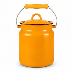 Mustard Vintage Enamel Milk Can with Lid