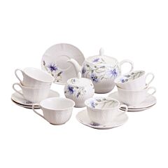 Cornflowers Porcelain Tea Set for 6 pers
