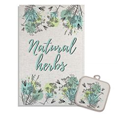 Herbal Collection Linen Cotton Kitchen Towel and Potholder Set