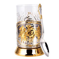 Three Bogatyrs Gold-plated Tea Glass Holder