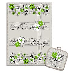 Dream Linen Cotton Kitchen Towel and Potholder Set