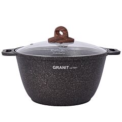 Aluminum Pot with Glass Lid "Granit ultra"