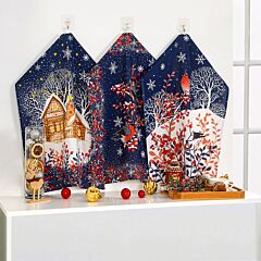 Bullfinches Cotton Kitchen Towels Set of 3