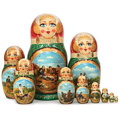 Hunters at Rest Nesting Doll (10 pc.)