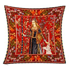 Magic Unicorn Red Ornament Tapestry Pillow