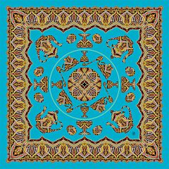 Turquoise Paisley Noble Heritage Silk Shawl 