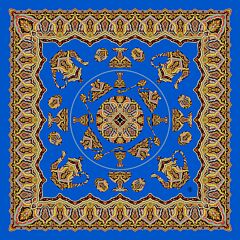 Navy Paisley Silk Shawl Noble Heritage
