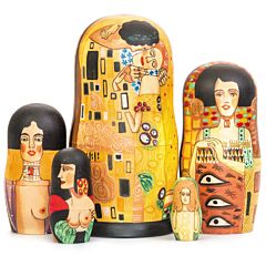 Klimt Paintings Handmade Nesting Doll Set of 5 pc.
